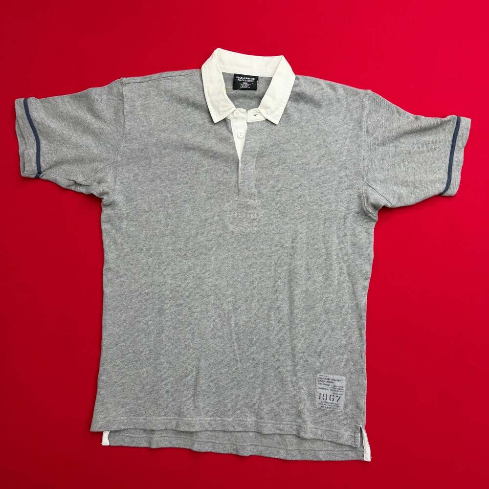 VTG 90s Ralph‎ Lauren Rugby Polo Jeans Shirt Mens SMALL Stitched 067 Patch